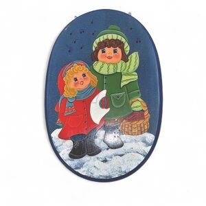 Charming Winter Scene Christmas Caroling Wall Art Cottage Christmas Decor
